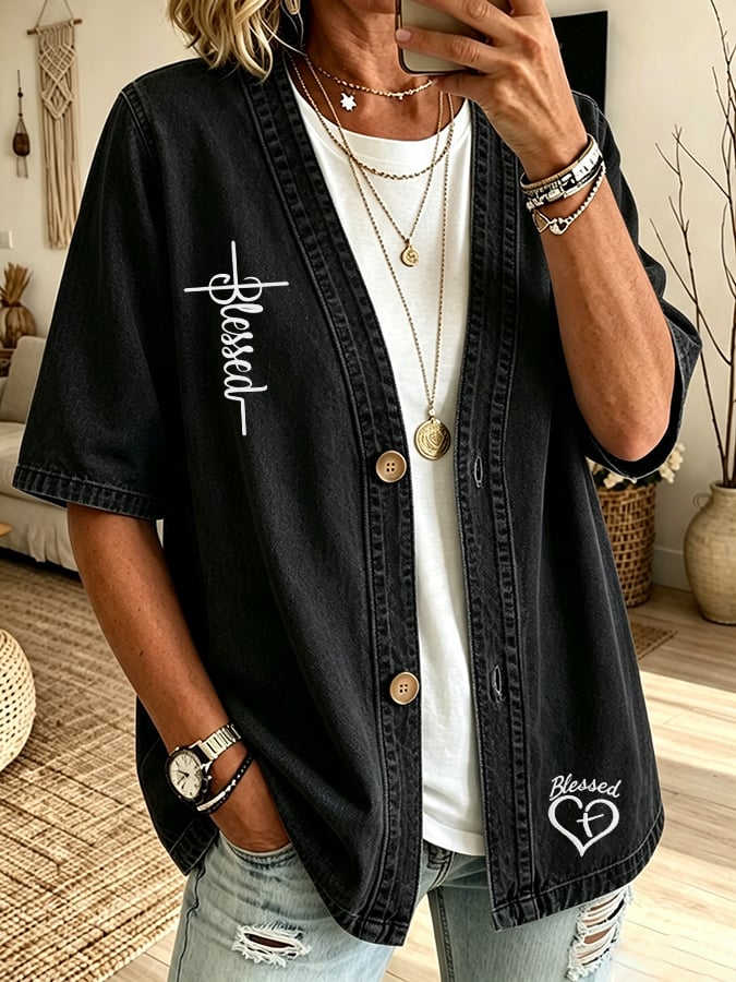 Women's Faith Print Cardigan