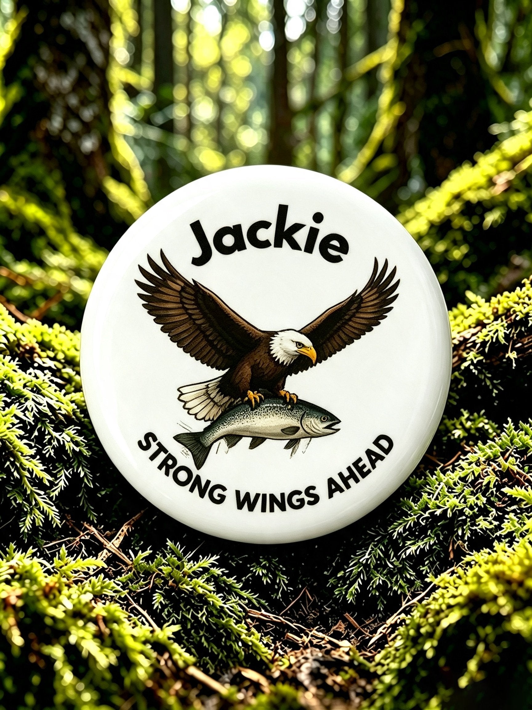 Unisex Retro Jackie Strong Pin-Back Button
