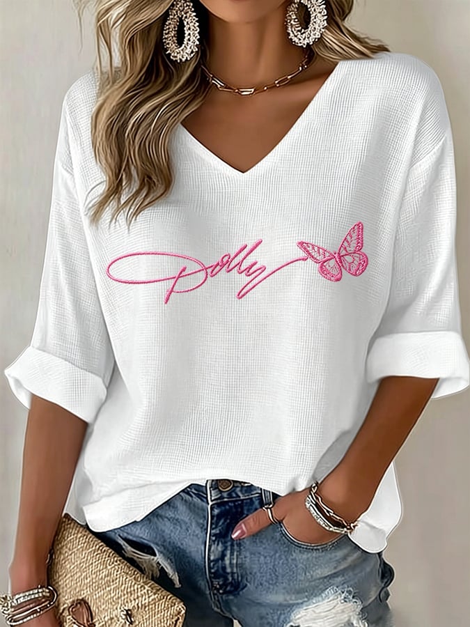 Women's Wildflowers Don'T Care Where They Grow — Dolly Parton Print T-Shirt