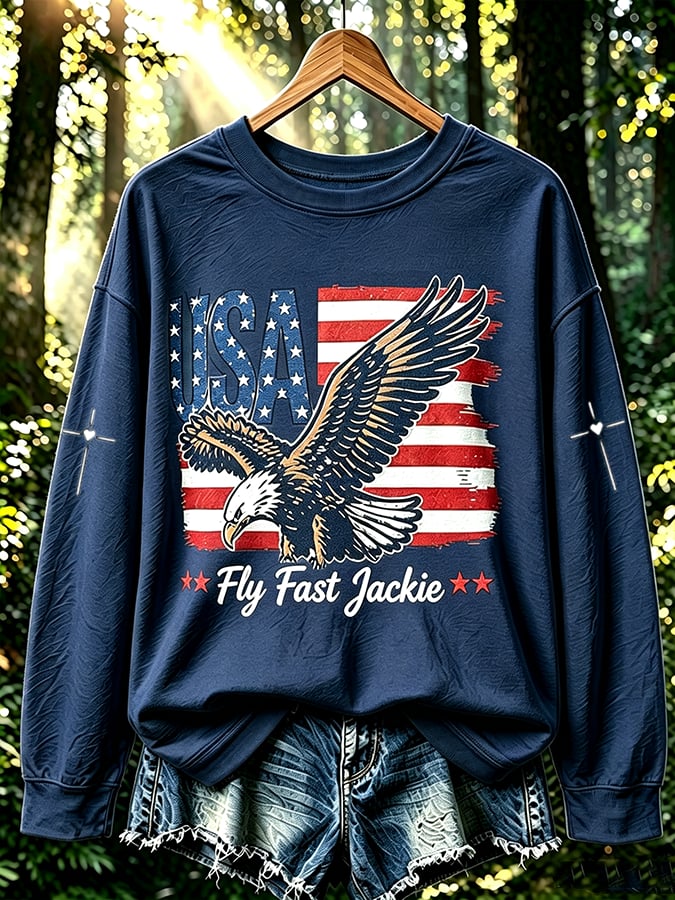 Women's Jackie & Shadow Print Crew-Neck Sweatshirt