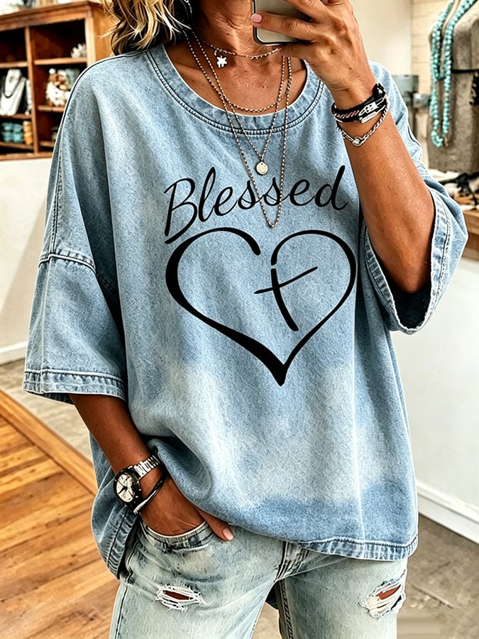 Women's God Is Good Faith Cross Print Hooded Sweatshirt