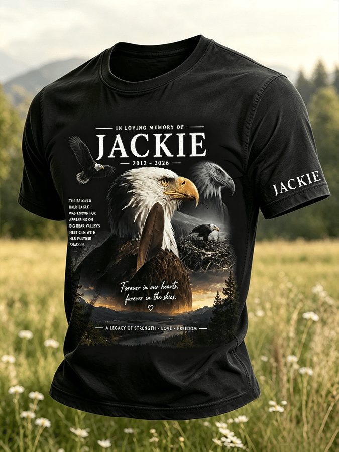 Retro "Always Look Up to the Sky" - Soar Strong and Unyielding! Jackie Print Crew Neck T-Shirt