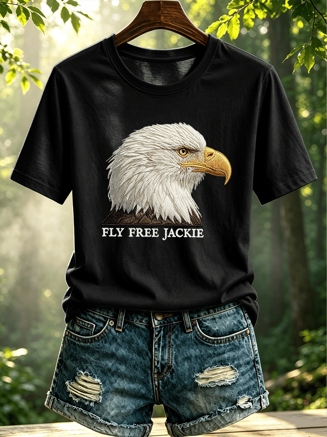 Women's Fly Free Jackie Print Casual T-shirt