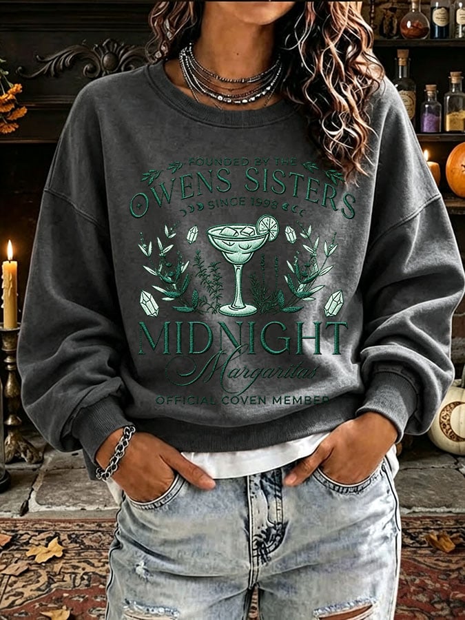 Women's Owens Sisters Apothecary Witch Print Casual Sweatshirt