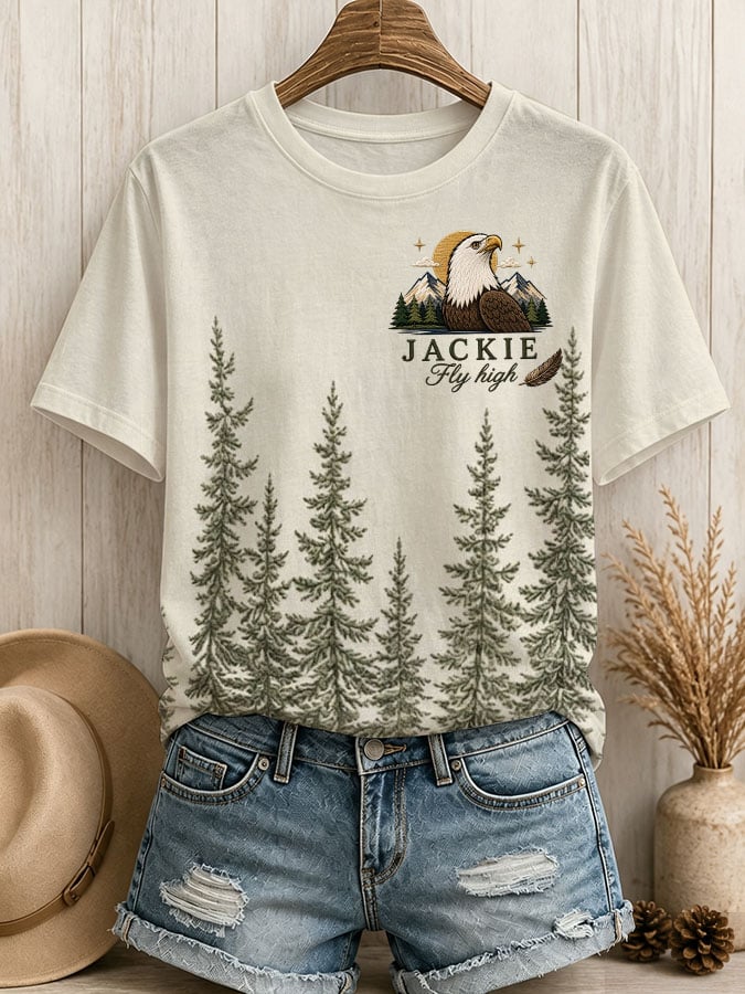 Women's Jackie Fly High Print Casual T-shirt