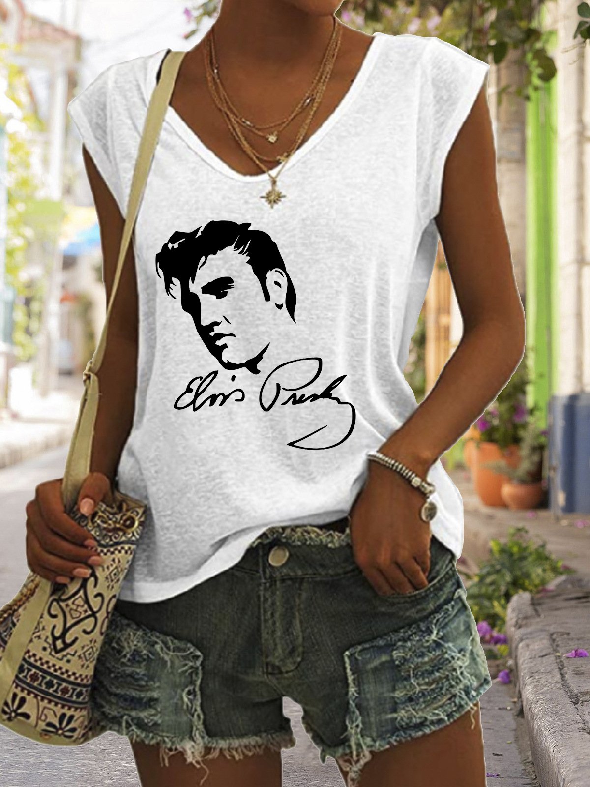 Women's V-Neck Sleeveless T-Shirt