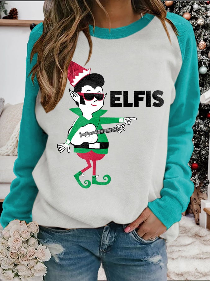 Women's Musical Note King Of Rock Roll Print Casual Sweatshirt