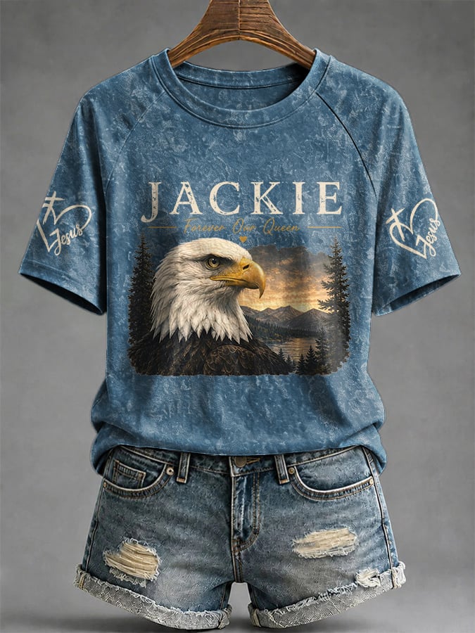 Retro Jackie Forever Our Queen Print T-Shirt