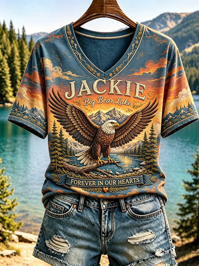 Retro In Loving Memory Of Jackie Rest In Peace Jackie Of Big Bear Valley A Legend. Forever In Our Hearts Print T-Shirt