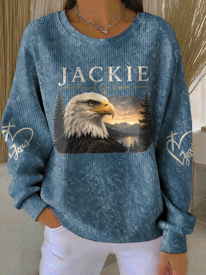 Retro Jackie Forever Our Queen Print Sweatshirt