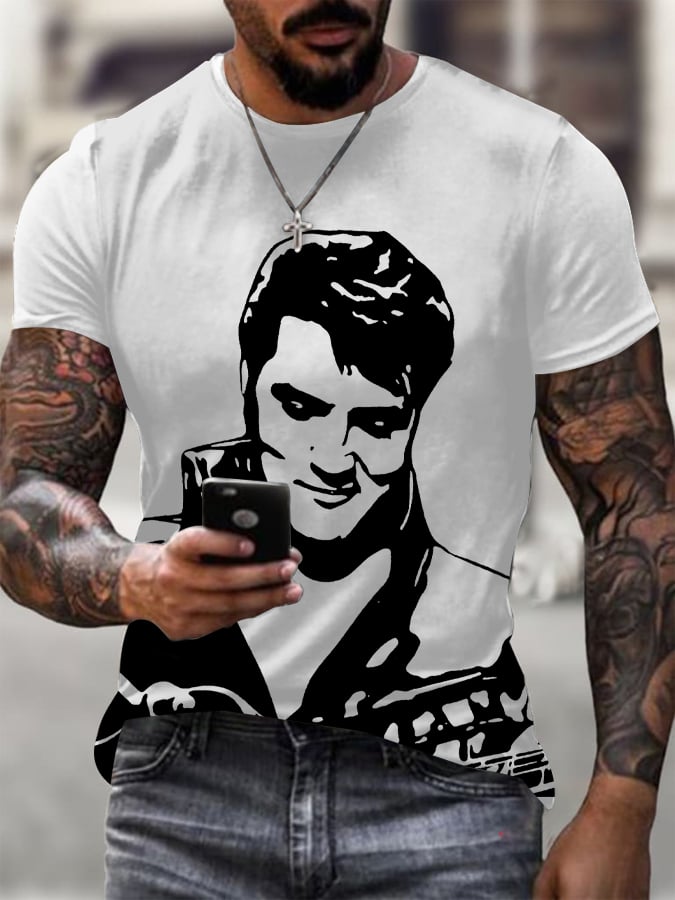 Men's The King Printed Round Neck T-Shirt