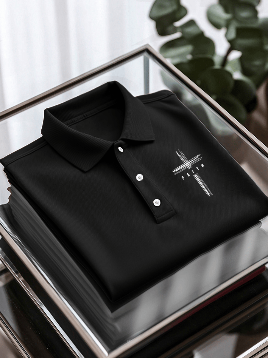 Men's Faith Printed Casual Polo Shirt