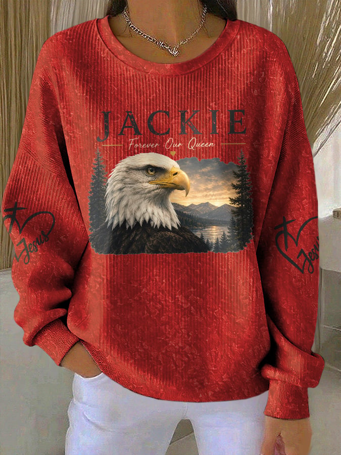Retro Jackie Forever Our Queen Print Sweatshirt