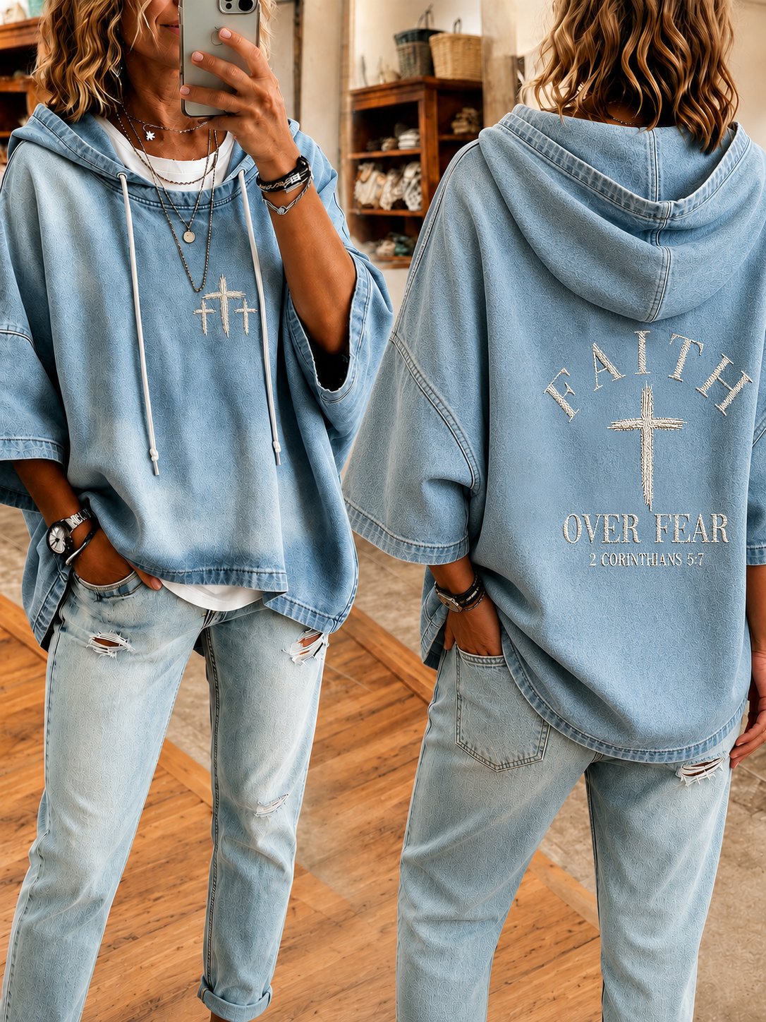 Women's "Faith" Print Casual Top