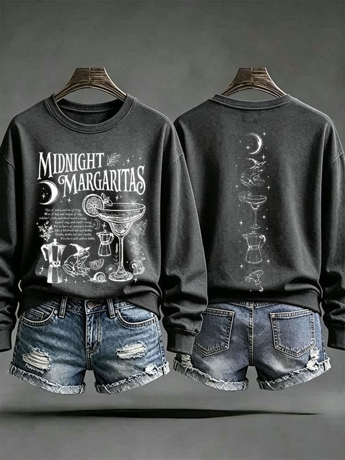 Women's Midnight Margaritas Print Casual Sweatshirt