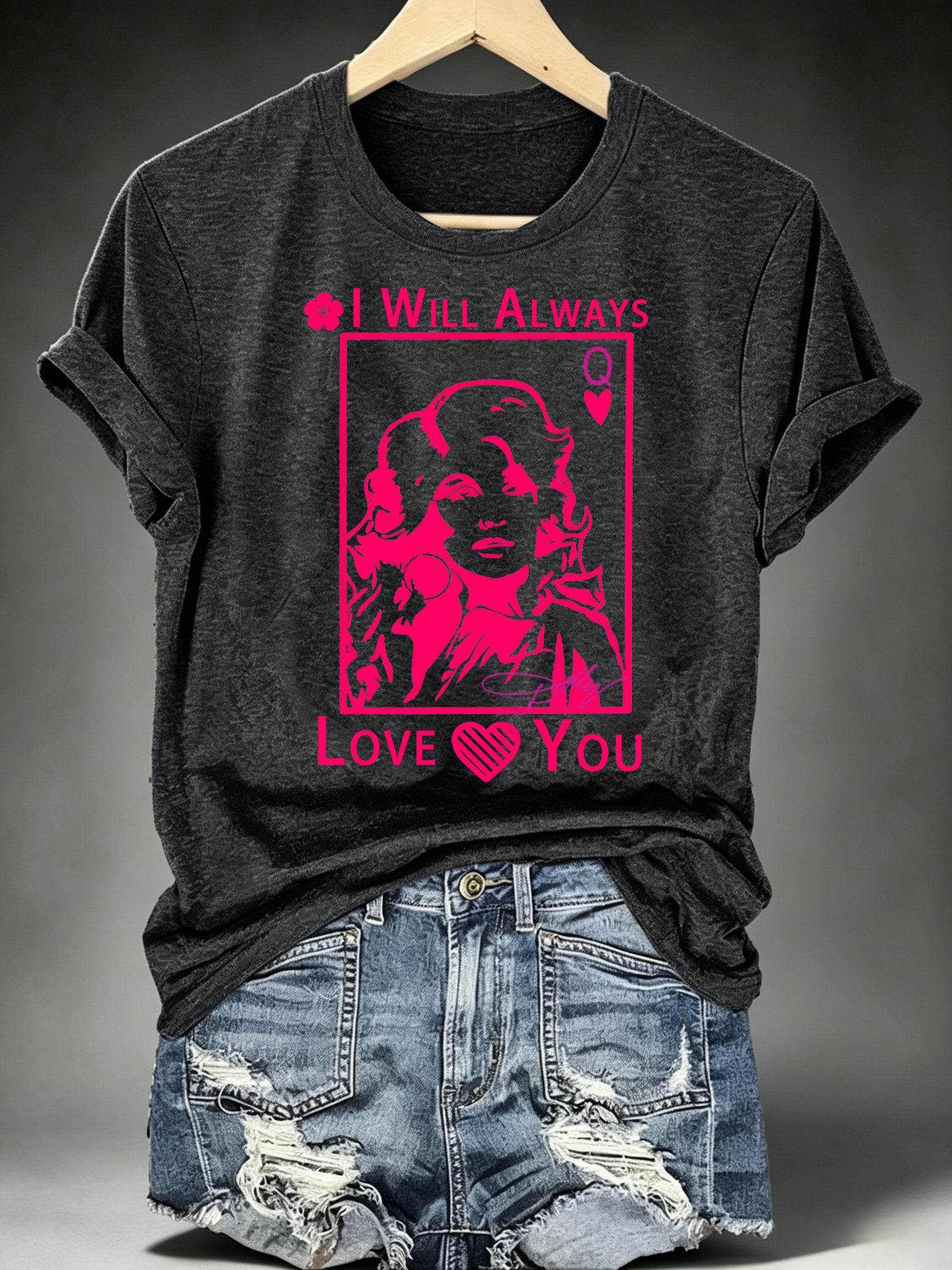 Women's Queen of Hearts Shirt Country Music Graphic Tee