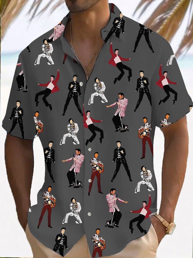 Men's music print shirt