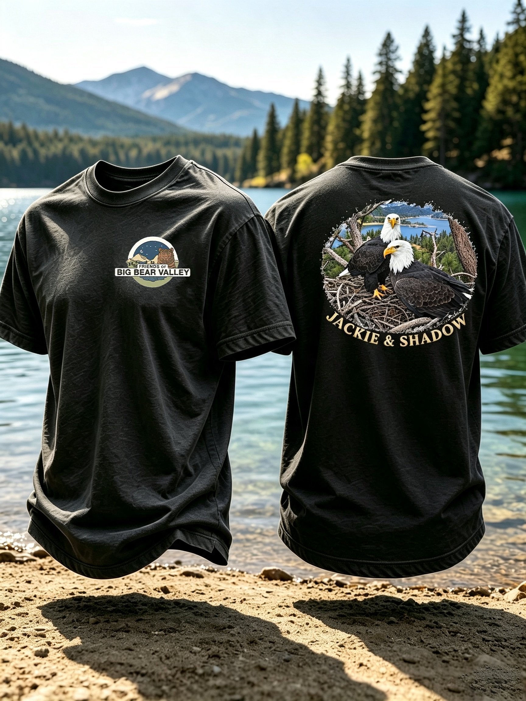 Men's Retro Jackie And Shadow Bald Eagle Printed Casual T-Shirt