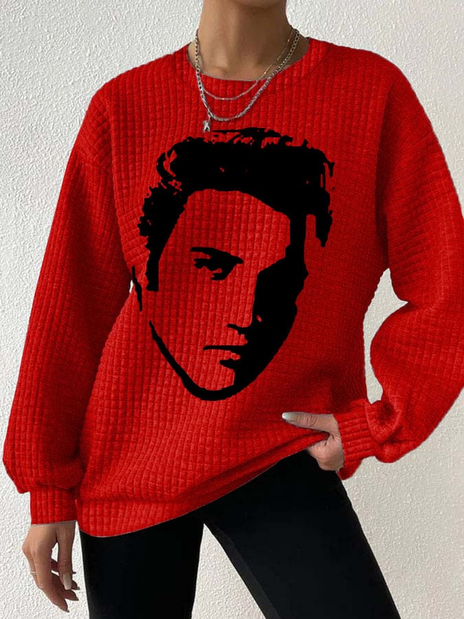 Women's Vintage Print Long Sleeve Sweatshirt
