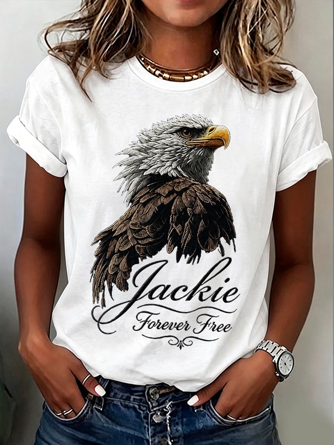 Women'S Casual Bald Eagle "Jackie" Print Top