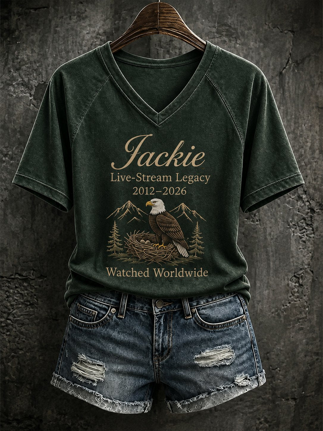 Women's Bald Eagle Jackie Print T‐Shirt
