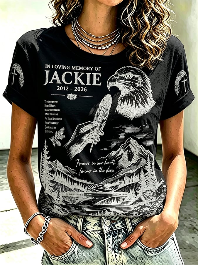 Retro In Loving Memory Of Jackie Rest In Peace Jackie Of Big Bear Valley A Legend. Forever In Our Hearts Print T-Shirt