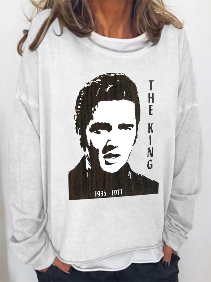 Retro King Of Rock Roll 1935-1977 Print Sweatshirt