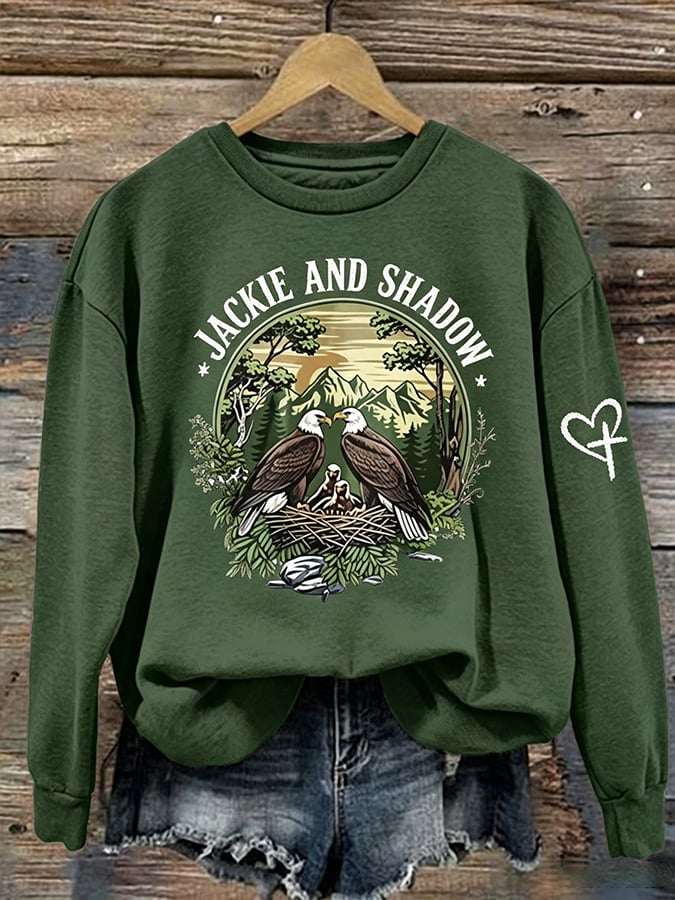 Women's Printed Long-Sleeve Sweatshirt