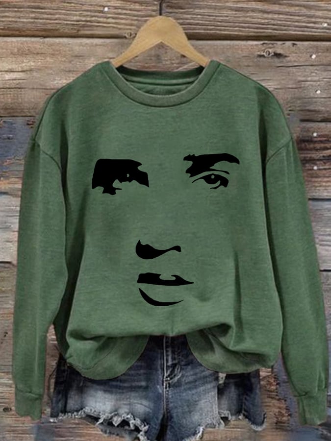Retro King Of Rock Roll Print Sweatshirt
