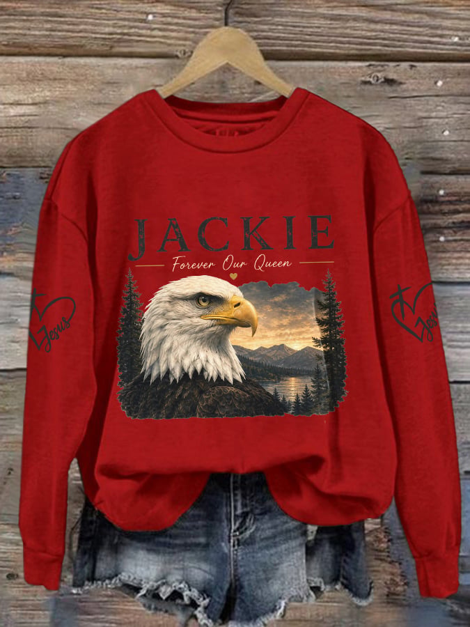 Retro Jackie Forever Our Queen Print Sweatshirt