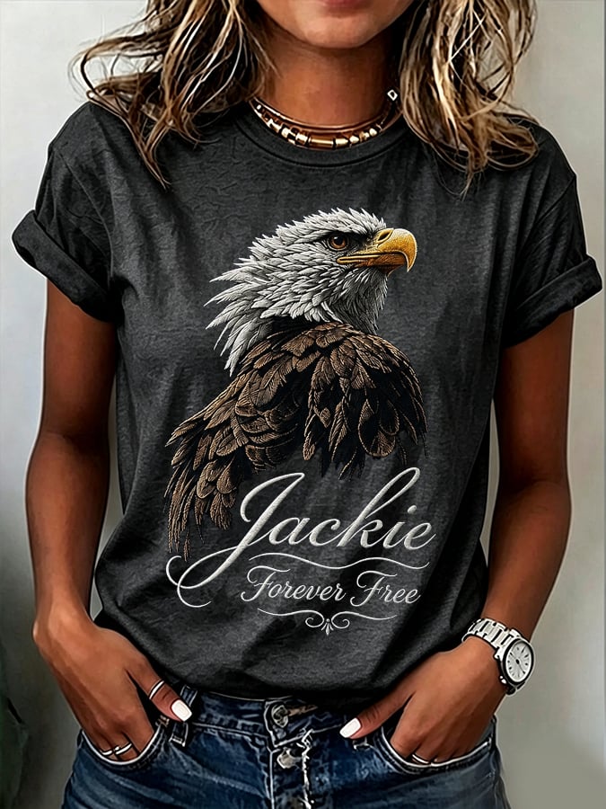 Women'S Casual Bald Eagle "Jackie" Print Top