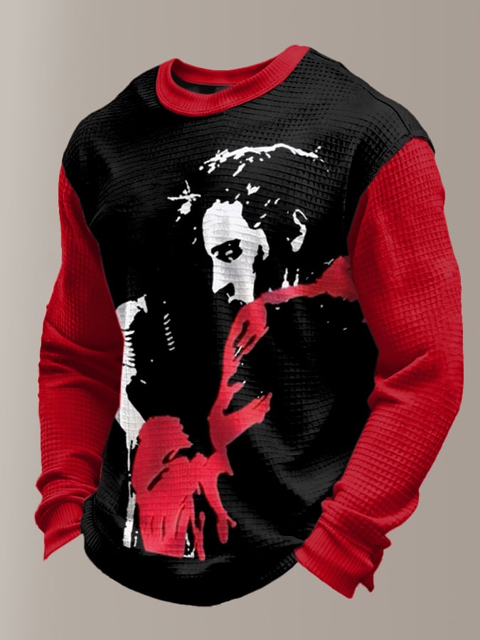 Men's King Of Rock Roll Printed Casual Long-Sleeved Top