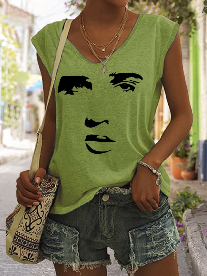 Women's Legendary Singer Actor Silhouette Sleeveless Tee