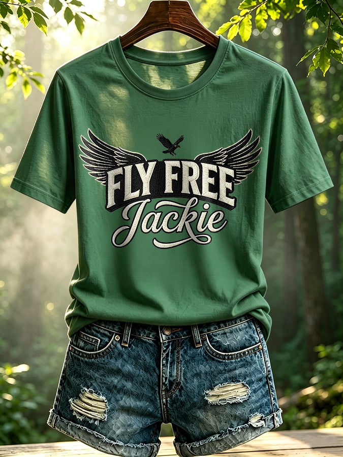 Retro Fly Free Jackie Print T-Shirt