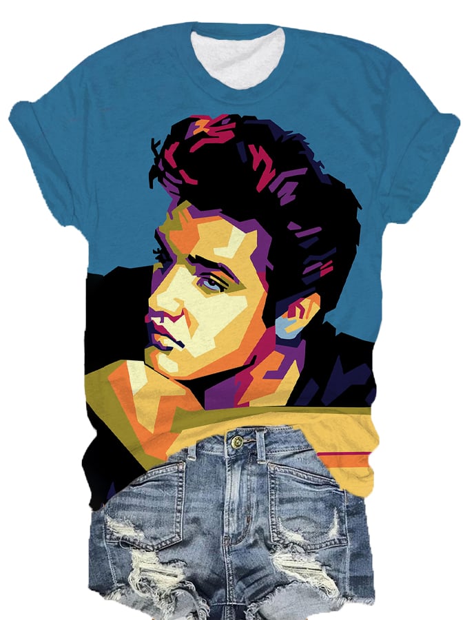 Women's Superstar Print Crew Neck T-Shirt
