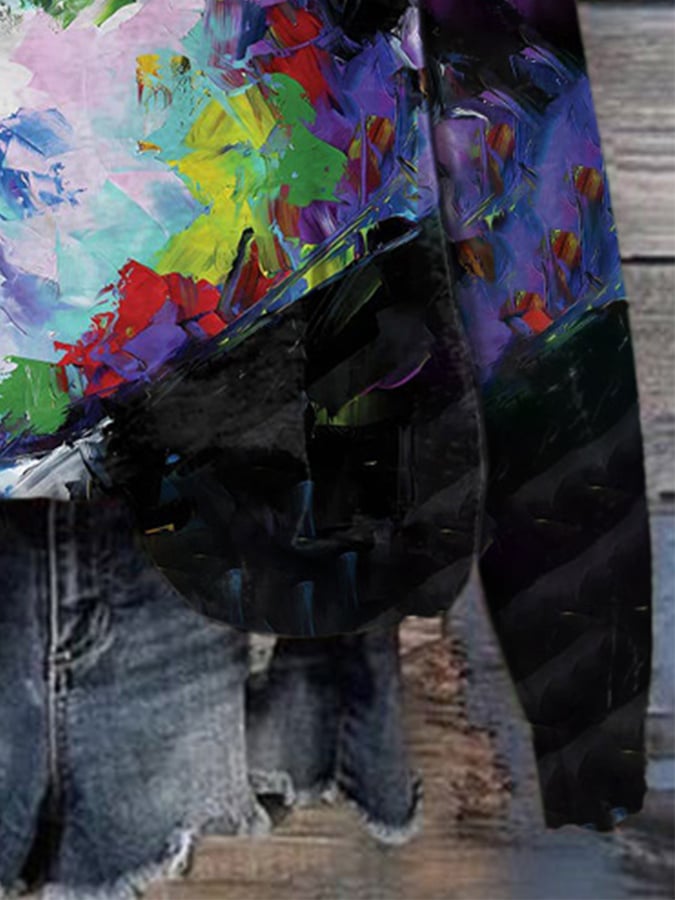 Retro King Of Rock Roll Print Hoodie