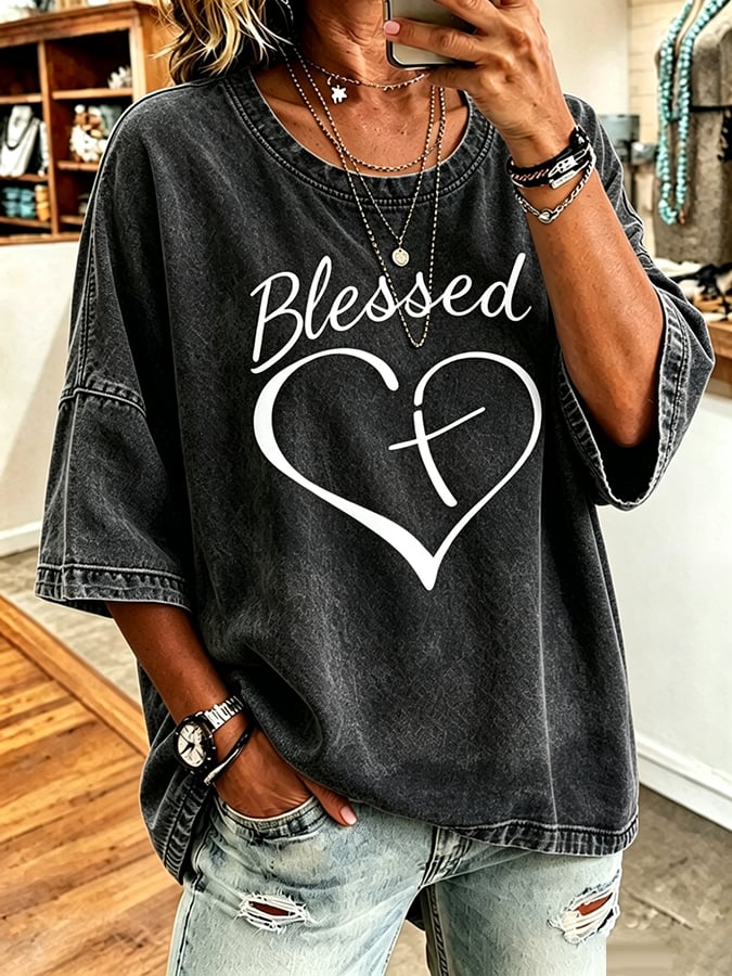 Women's God Is Good Faith Cross Print Hooded Sweatshirt