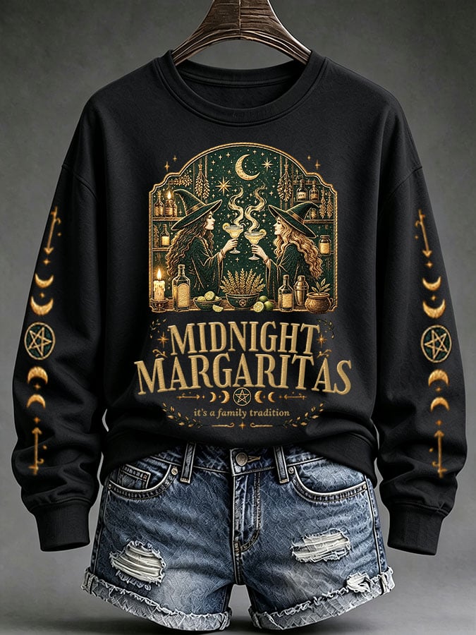 Women's Midnight Margaritas Print Casual Sweatshirt