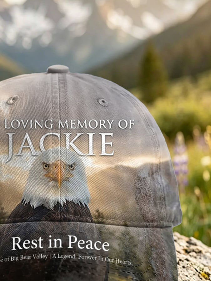 Retro In Loving Memory Of Jackie Rest In Peace Jackie Of Big Bear Valley A Legend. Forever In Our Hearts Print Baseball Cap