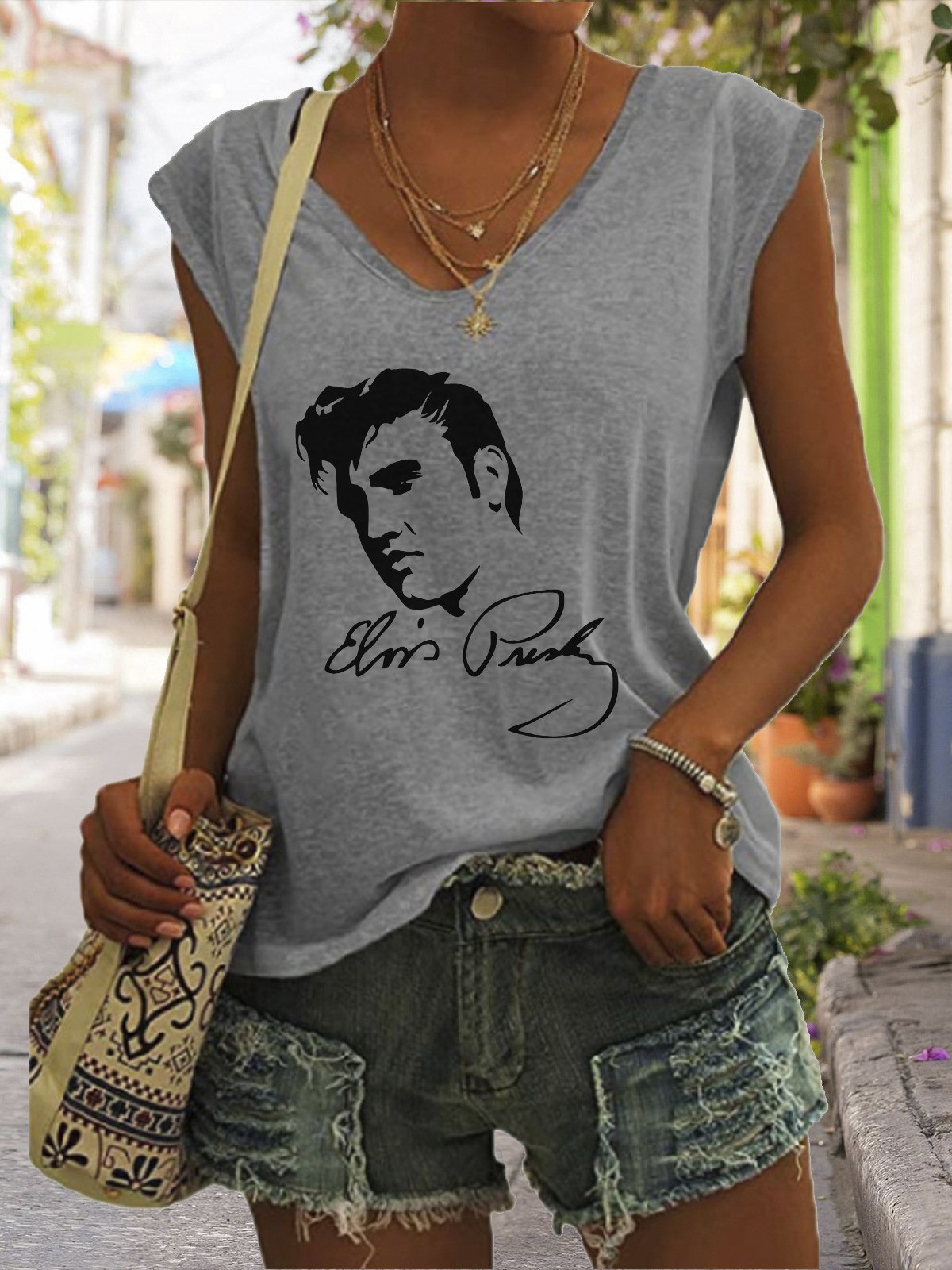 Women's V-Neck Sleeveless T-Shirt