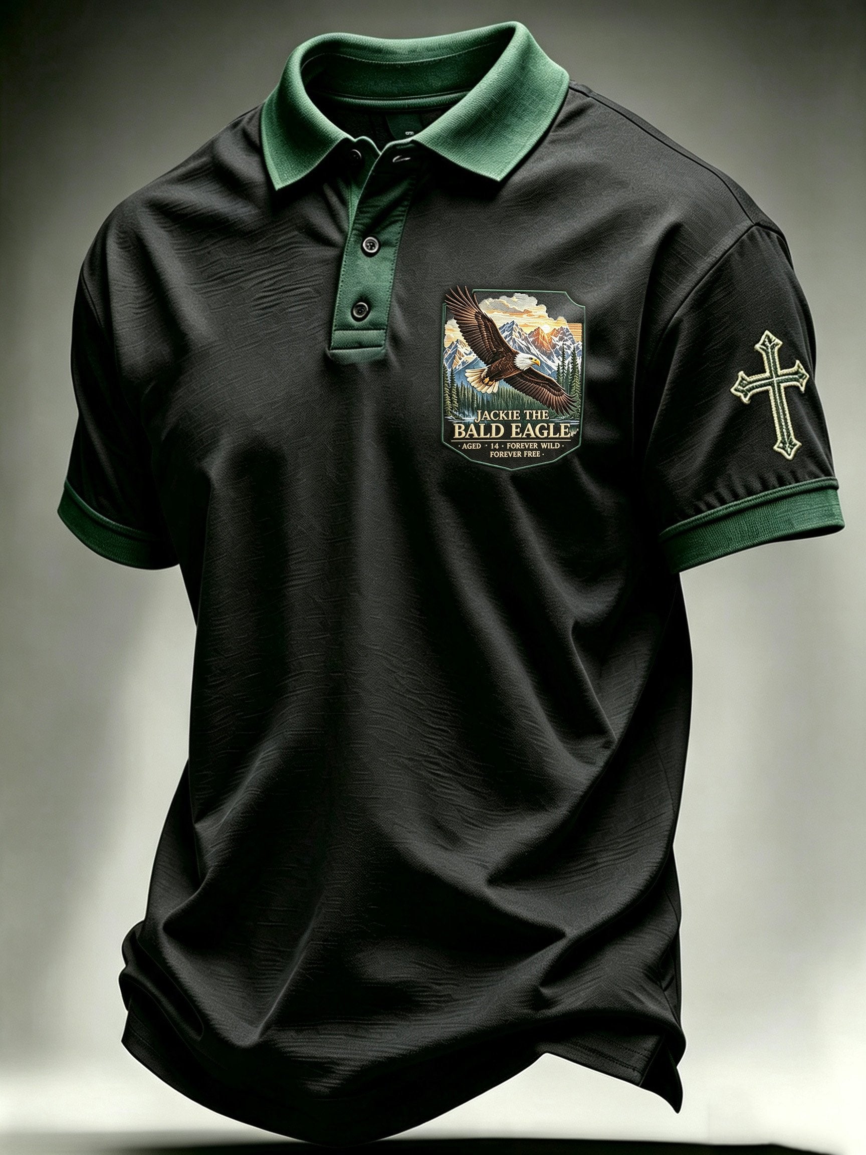 Men's Animal-Print Casual Polo Shirt