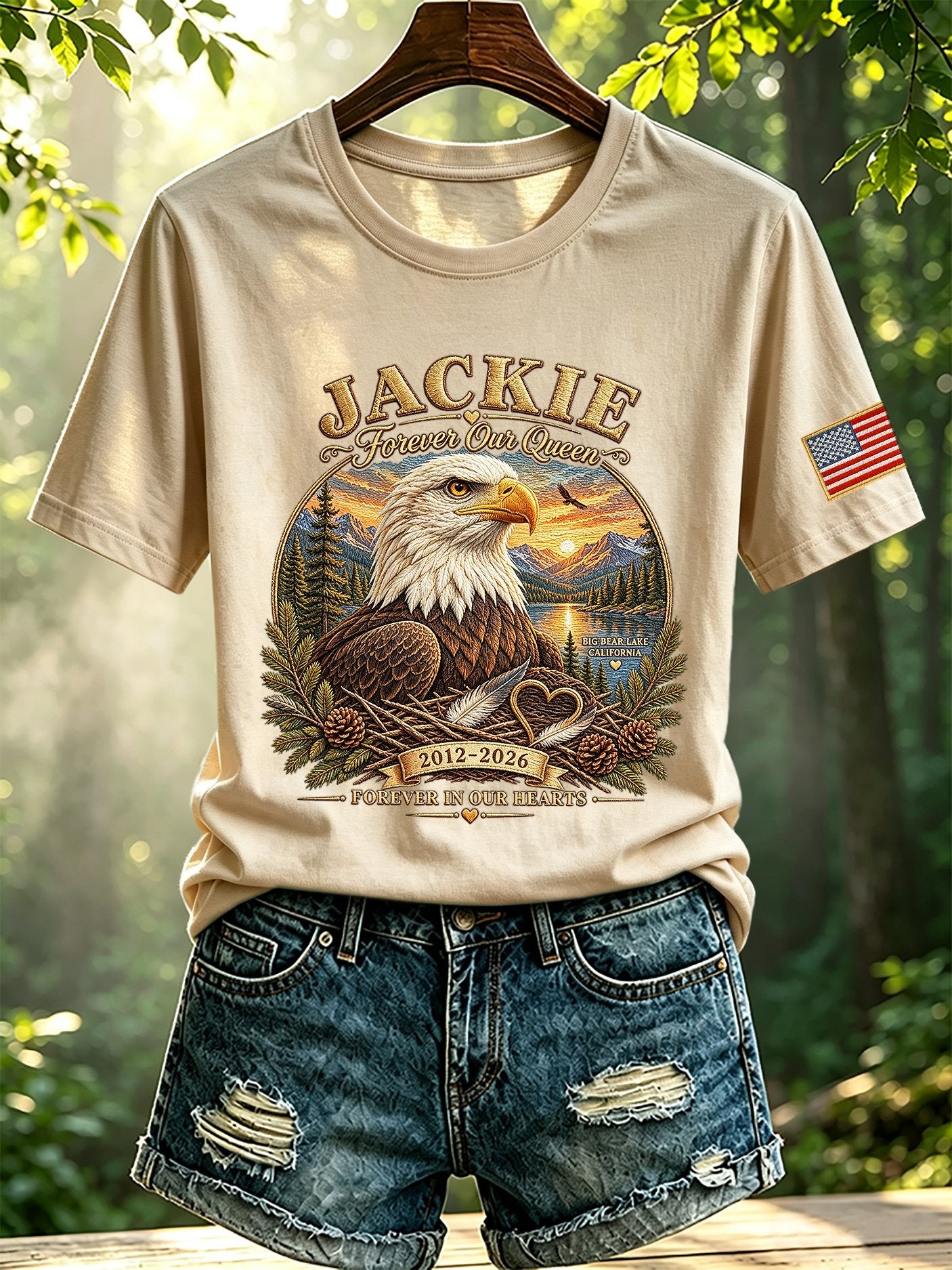 Retro Jackie Forever Our Queen 2012-2026 Forever In Our Hearts Print T-Shirt