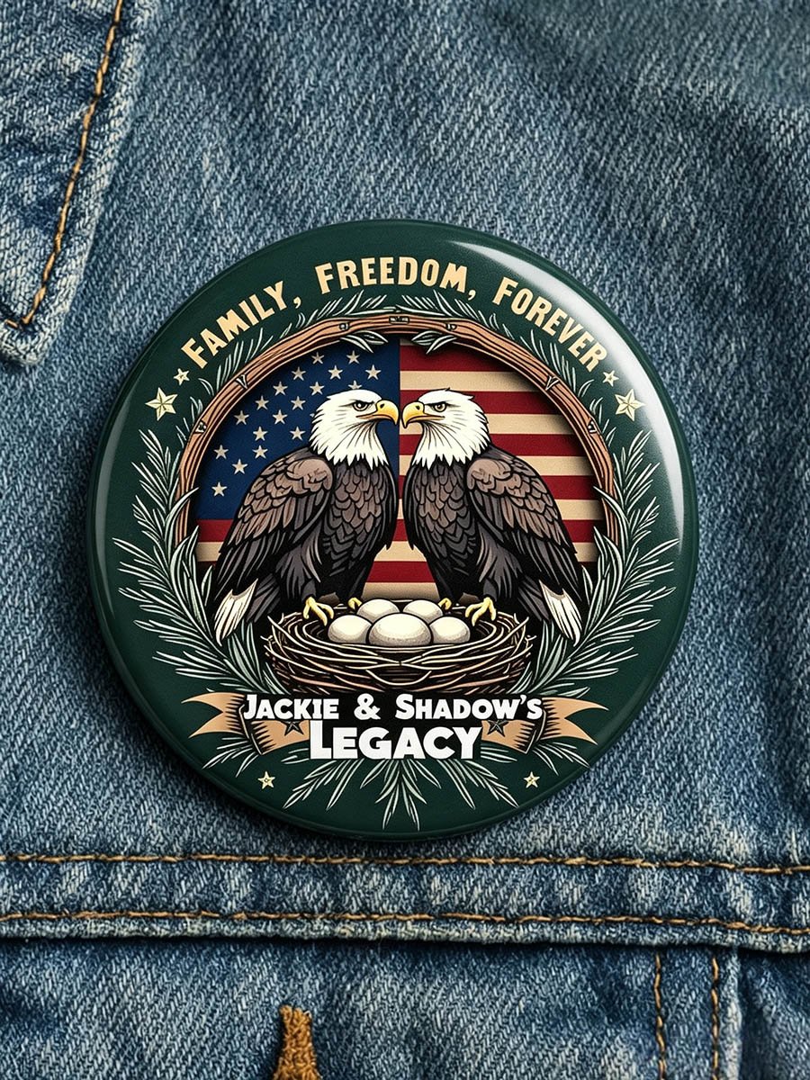 "Bald Eagle Jackie" Printed Brooch