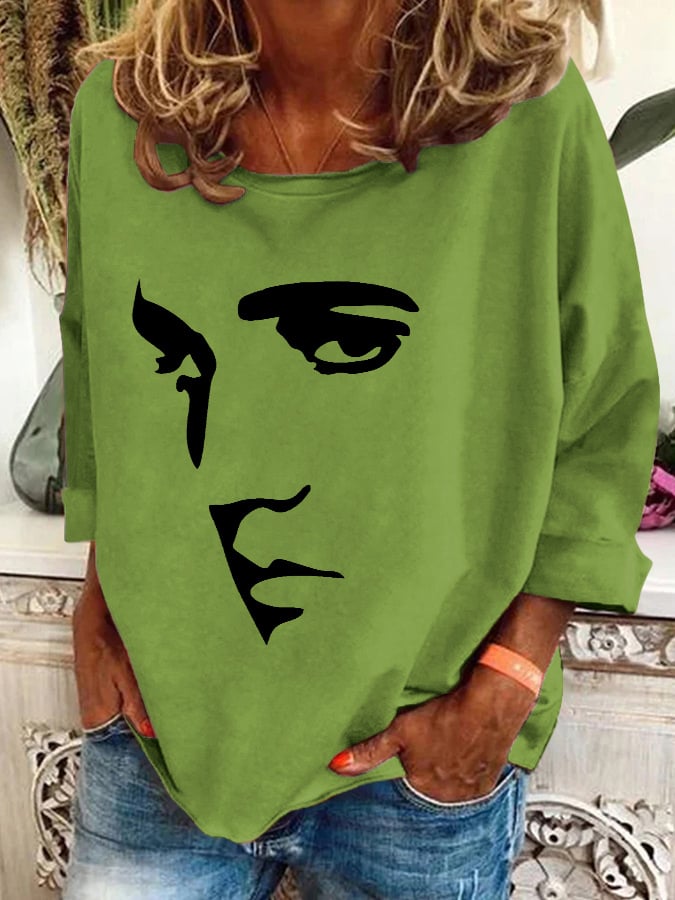 Retro King Of Rock Roll Print Sweatshirt