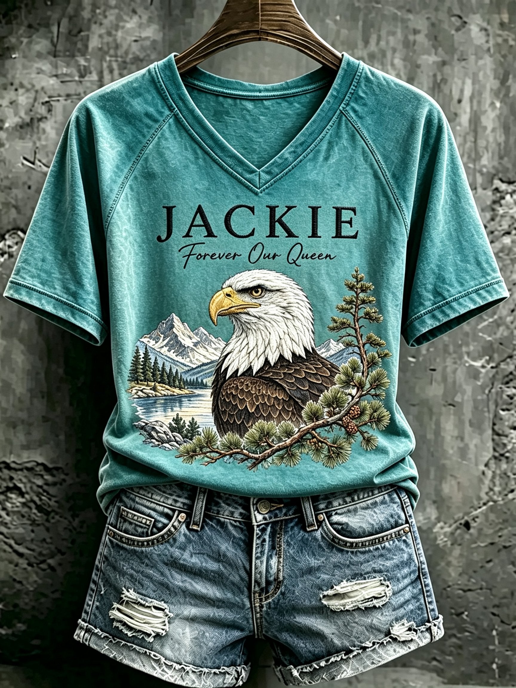 Women's Forever Over Big Bear, Fly Free Jackie Print T-shirt
