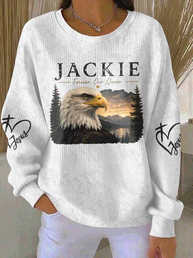 Retro Jackie Forever Our Queen Print Sweatshirt