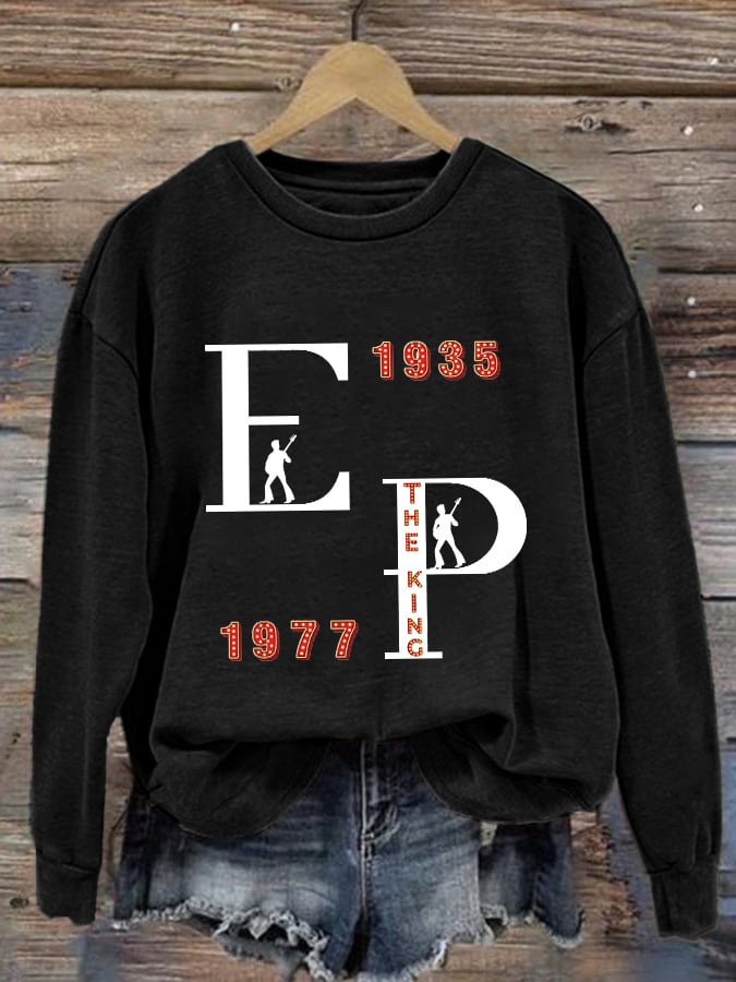 Retro King Of Rock Roll 1935-1977 Print Sweatshirt