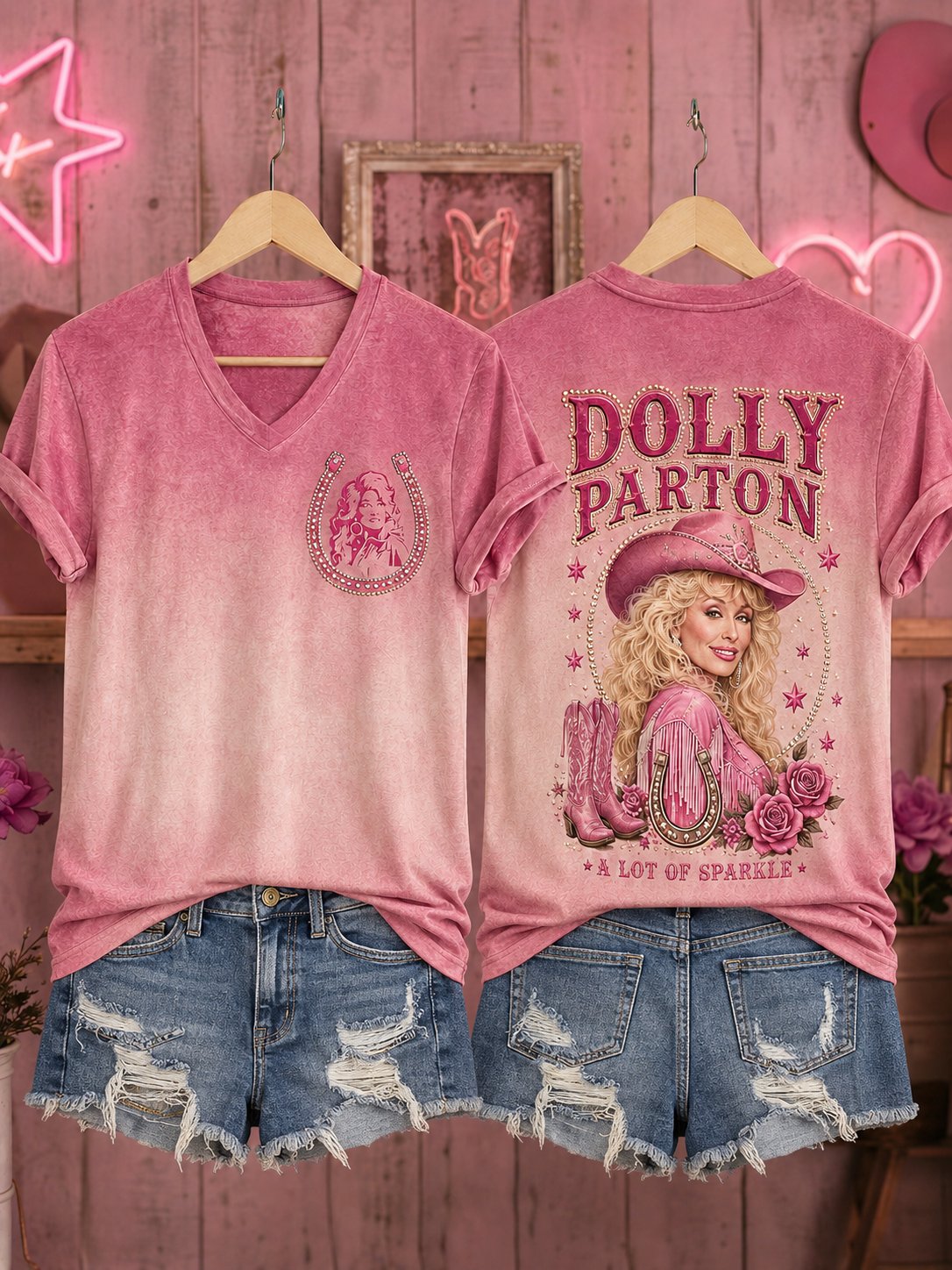 Women's Printed Tโshirt, Tribute to Country Music Legend Dolly Parton