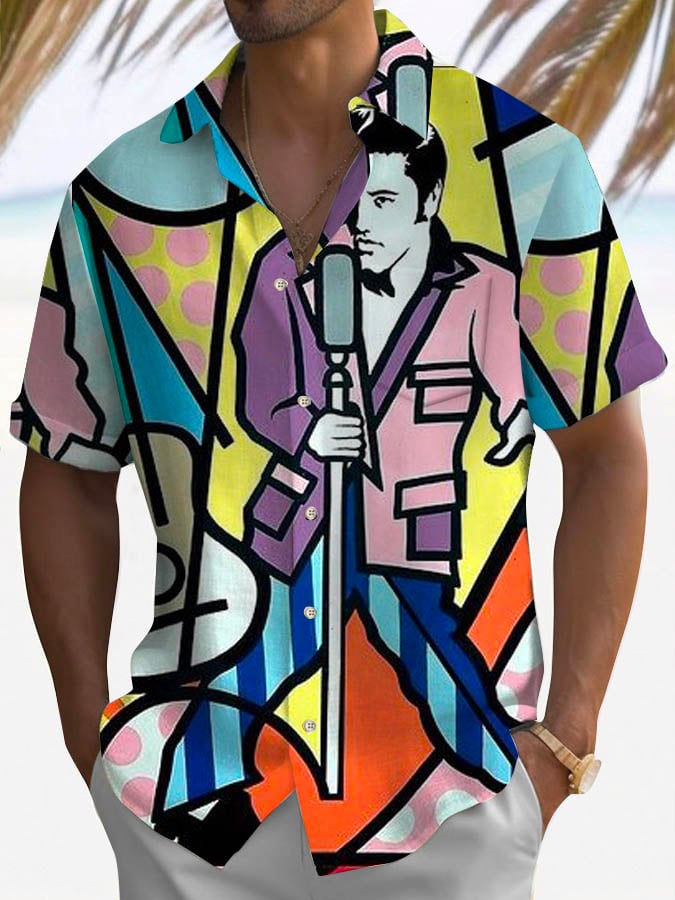 Vacation Music Short Sleeve Pocket Shirt