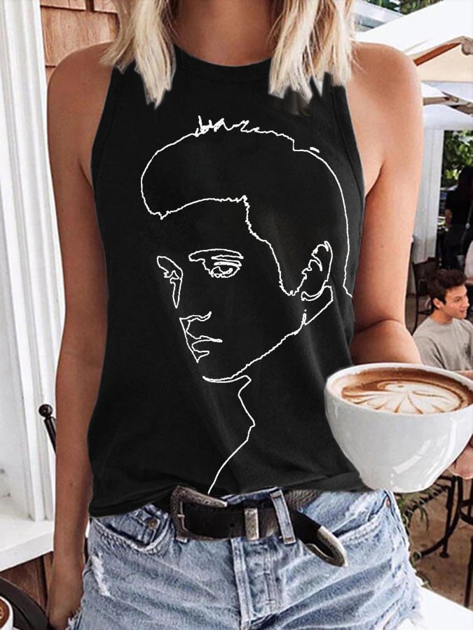 Women's Fashion Music Print Tank Top